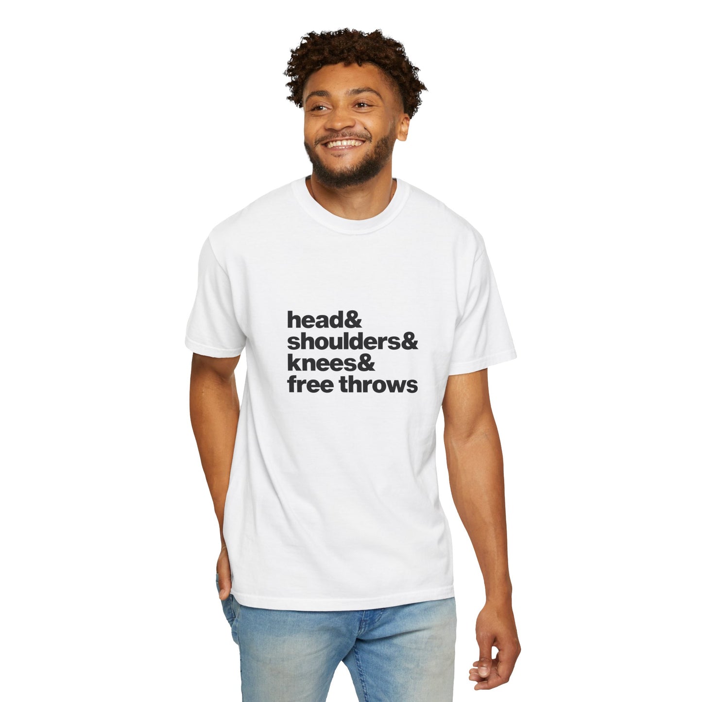 The Head & Shoulders & Knees & Free Throws Tee (Black Text)