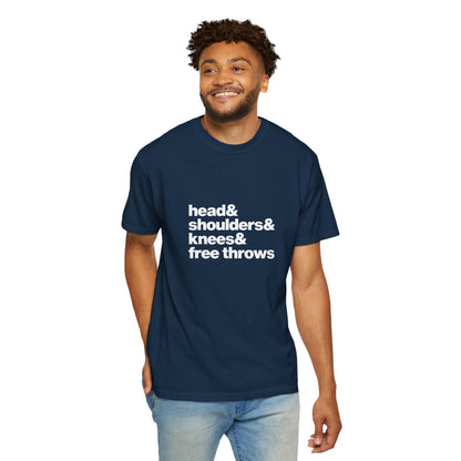 The Head & Shoulders & Knees & Free Throws Tee (White Text)