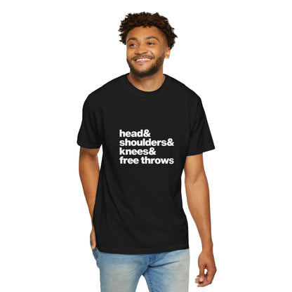 The Head & Shoulders & Knees & Free Throws Tee (White Text)