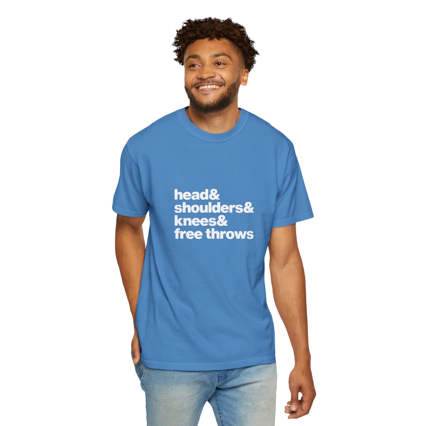 The Head & Shoulders & Knees & Free Throws Tee (White Text)