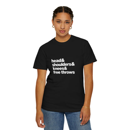The Head & Shoulders & Knees & Free Throws Tee (White Text)
