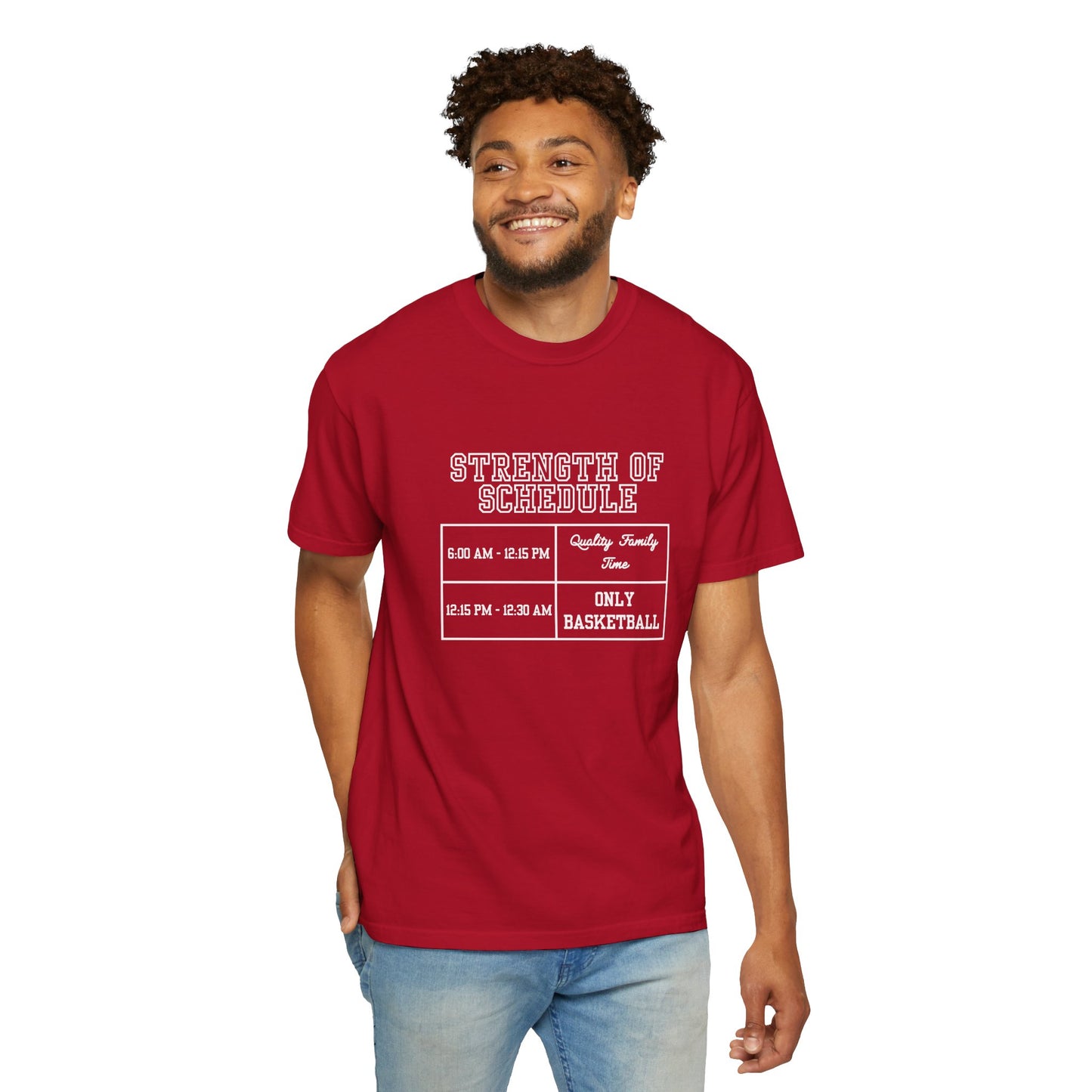 The Strength of Schedule Tee (White Text)