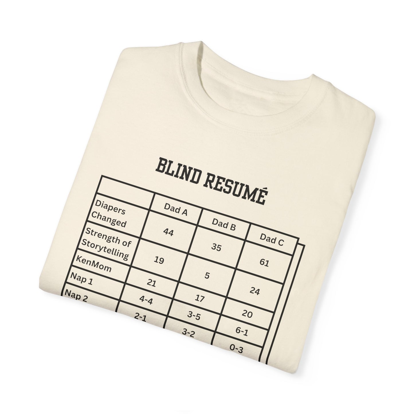 The Blind Resume Tee (Black Text)