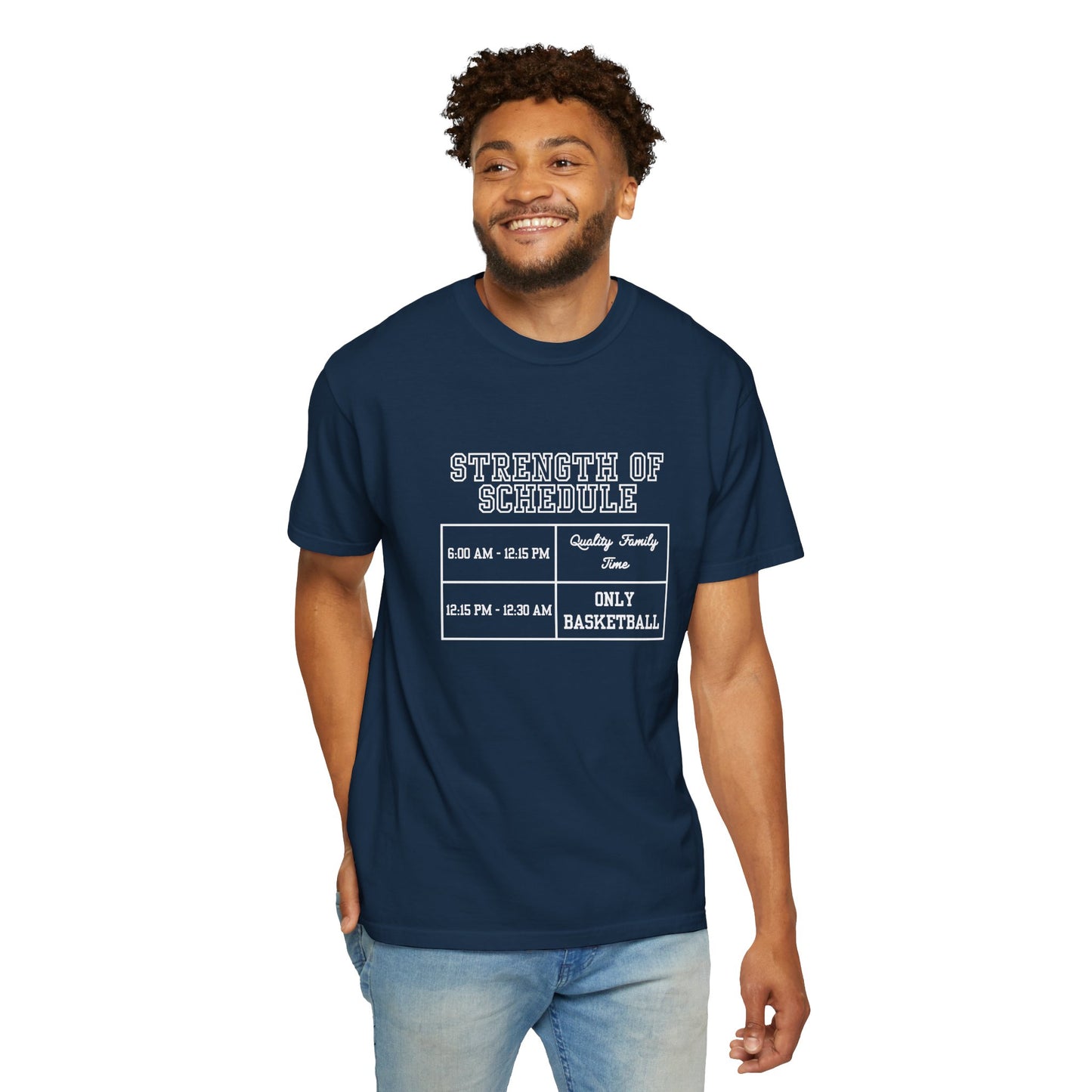 The Strength of Schedule Tee (White Text)