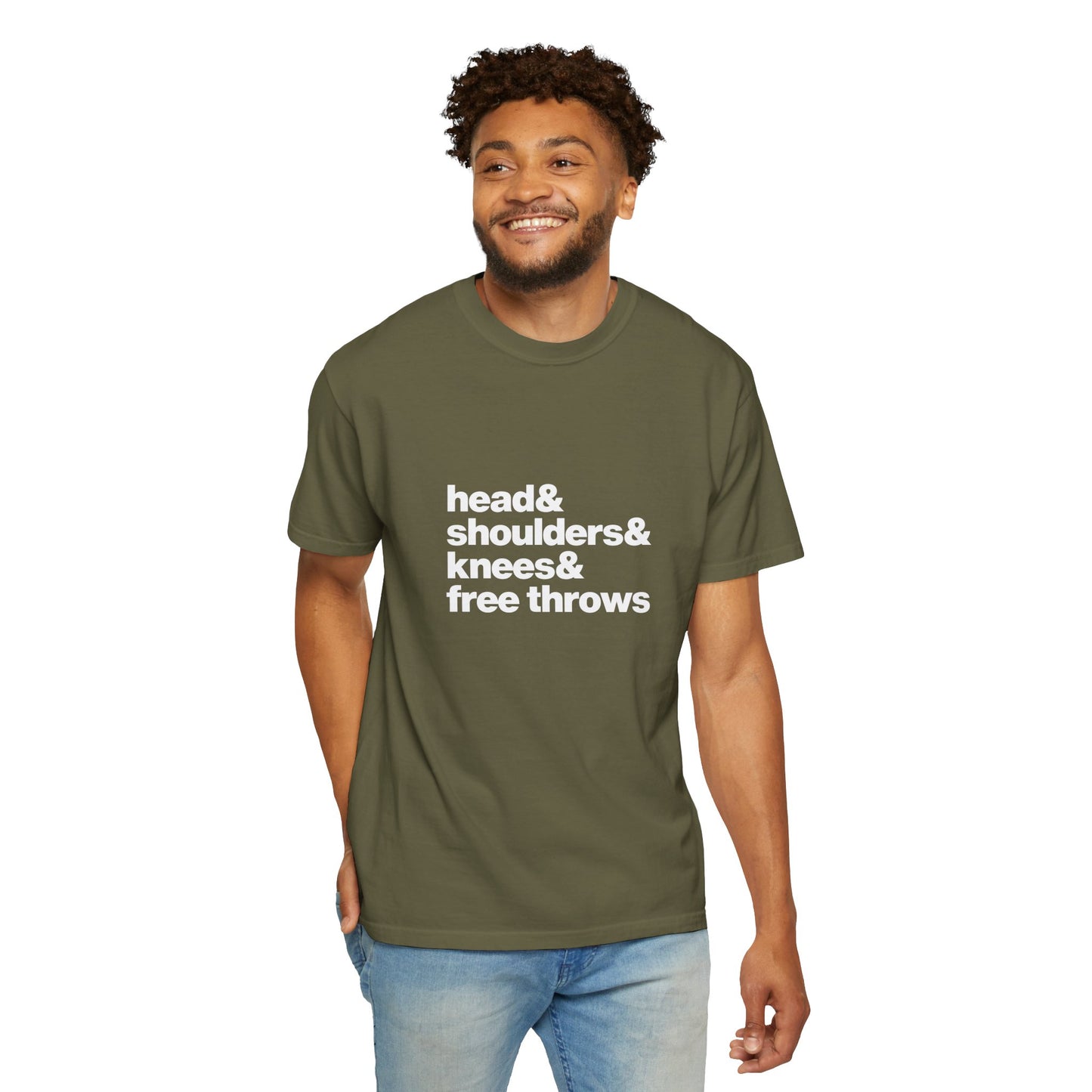 The Head & Shoulders & Knees & Free Throws Tee (White Text)