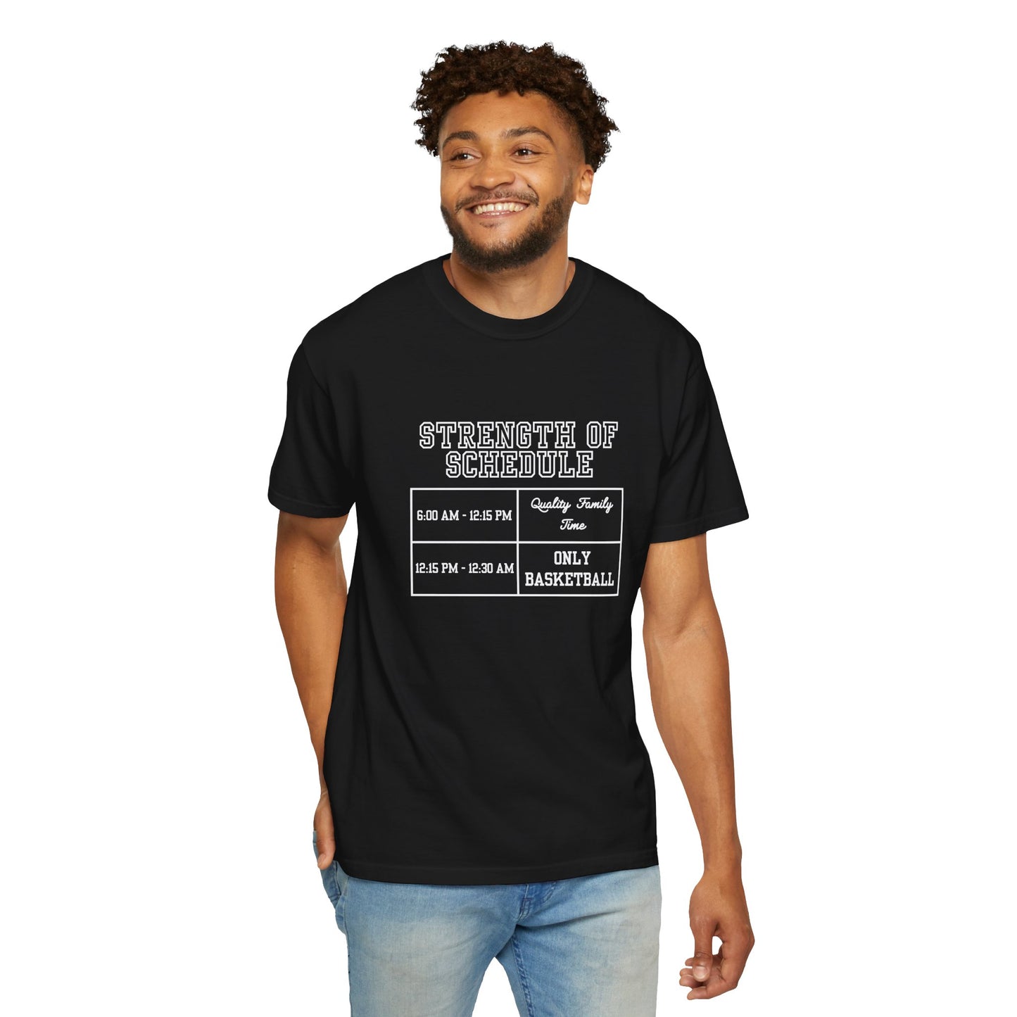 The Strength of Schedule Tee (White Text)