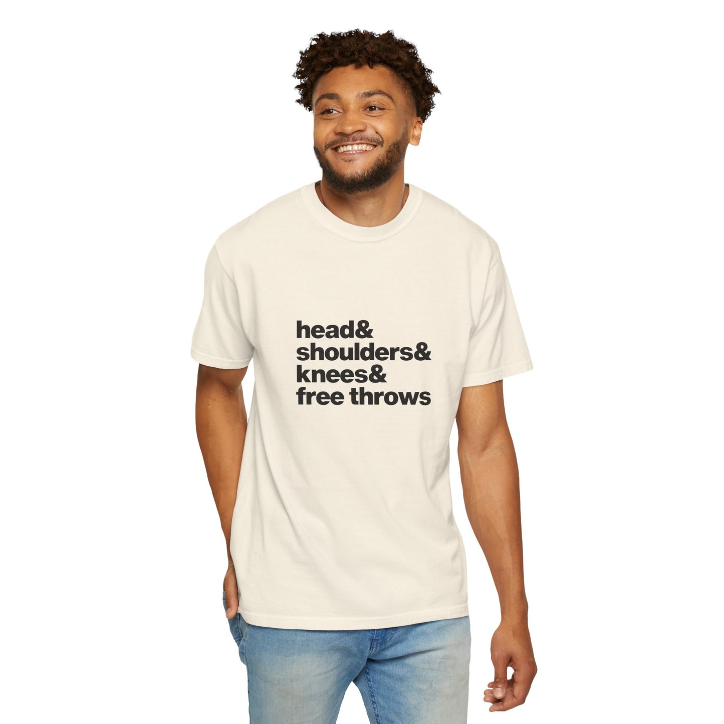 The Head & Shoulders & Knees & Free Throws Tee (Black Text)