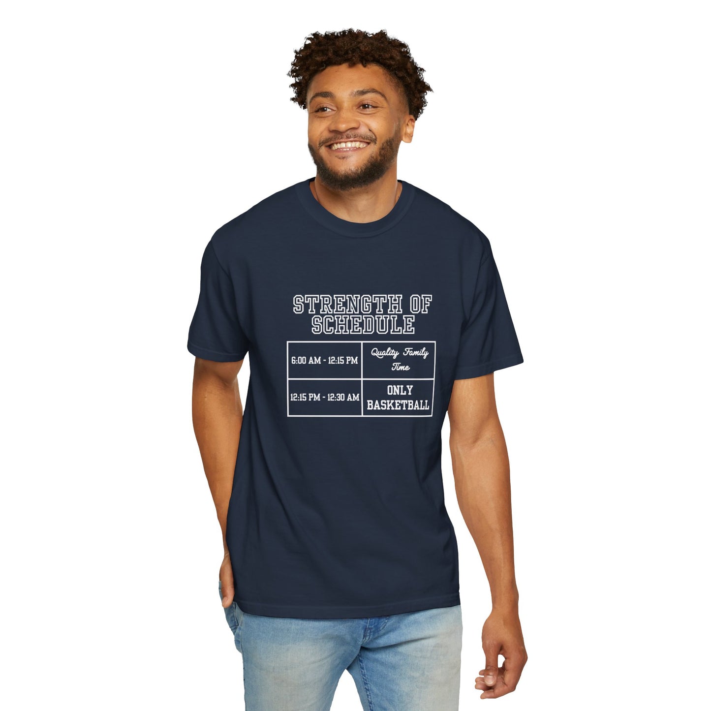 The Strength of Schedule Tee (White Text)